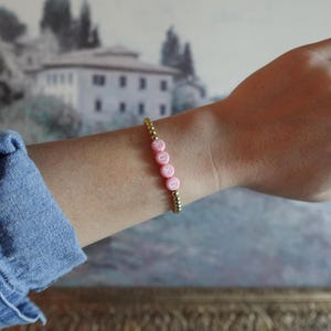 XOXO ゴールド ブレスレット - バレンタインデー ブレスレット、18k ゴールド フィルド ビーズ、私のバレンタイン、バレンタインデー ギフト