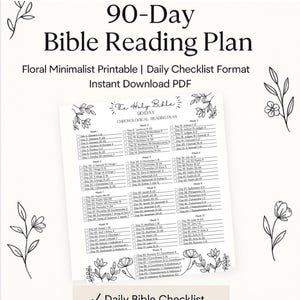 Leggi la Bibbia in 90 giorni - stampabile digitale - cristiano - Gesù - scarica - guida allo studio - piano - studio biblico cronologico - pagina BONUS Tracker e note