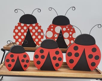 Ladybug Wood Decoration