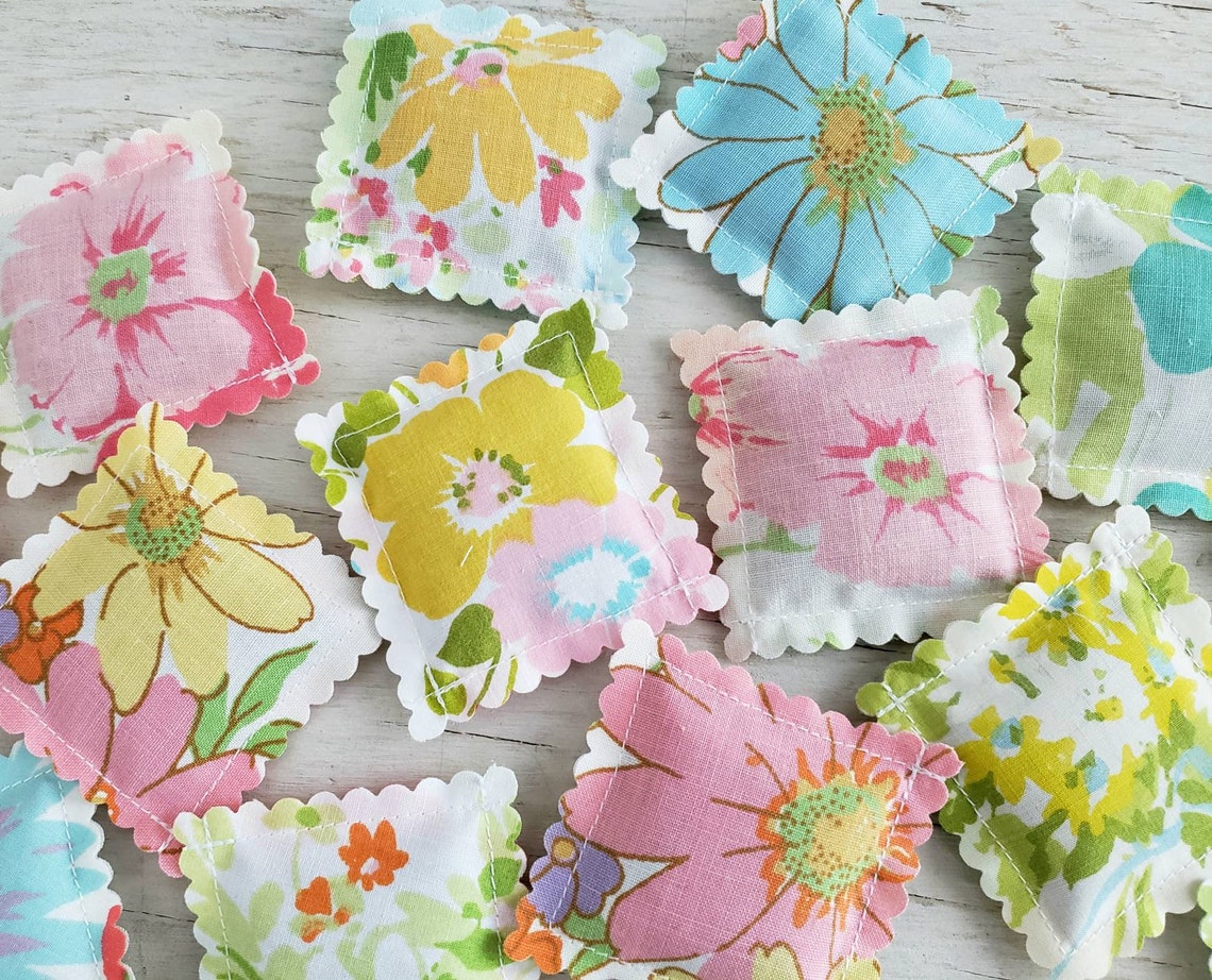 10 LAVENDER SACHETS Vintage Sheets Retro Flowers FREE Shipping - Etsy
