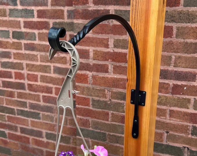 Hand Forged Wrought Iron Plant Hanger – Heavy Duty, 17" Reach