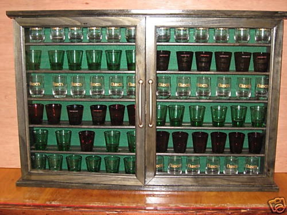 Shot Glass Display Case RackShelf Item 133 Etsy