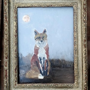 Sitting fox, vintage frame