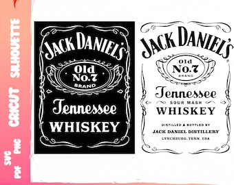 Jack Daniels Whiskey Label / Graphic, Clipart, SVG, EPS, PNG / Cut files for Cricut, Silhouette, Laser Cut Files