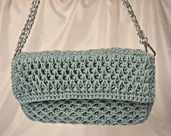 Mint Crochet Small Honeycomb Clutch