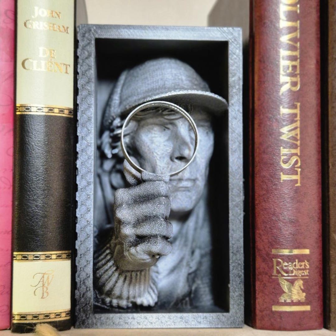 Sherlock Holmes Book Nook Victorian Mystery Bookshelf Decor Etsy