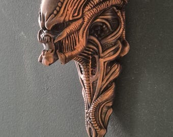 Estante de pared gótico con diseño de esqueleto de dragón demoníaco – Candelabro de fantasía oscura – Decoración de terror para el hogar