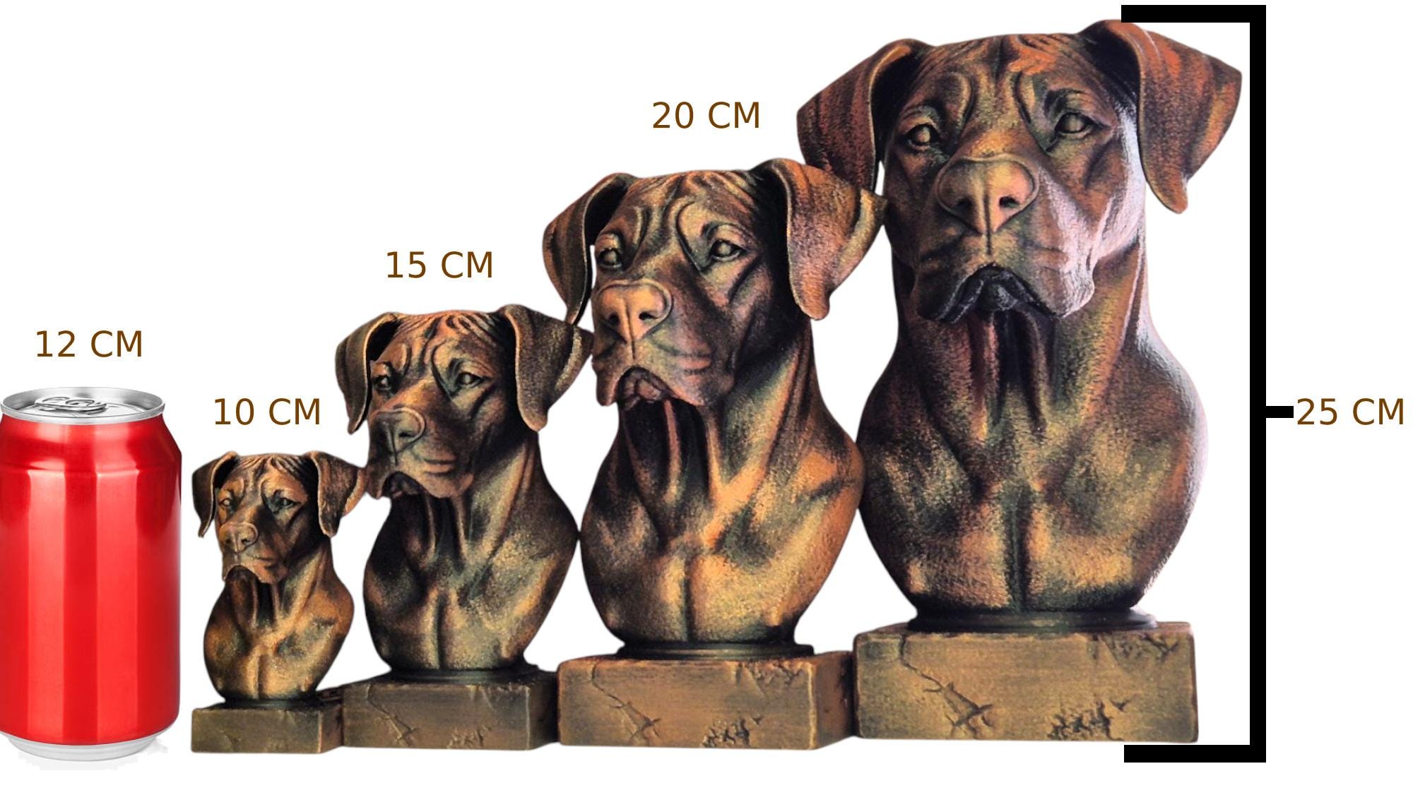 Berger de Brie, statue miniature / buste de chien, édition limitée, Art Dog FR