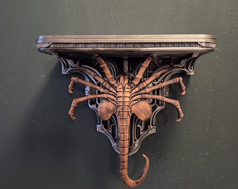 Facehugger xenomorph wall shelf decor gothic wallshelf face hugger – xeno inspired biomechanical