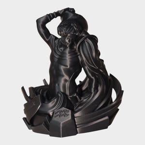 Elegant Aquarius Zodiac Figurine - Handcrafted Astrology Art - birthday milestone gift Black