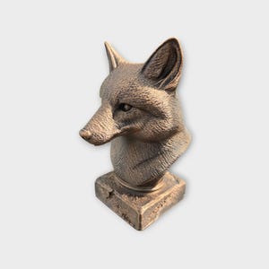 Bust of a fox statue - home decor animal lover gift him her handpainted ornament
