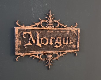 Morgue Gothic Wall Sign – Dark Decor Sign – Horror Wall Art – Gothic Room Decor – 3D Printed Sign – Halloween Decor – Macabre Wall Decor