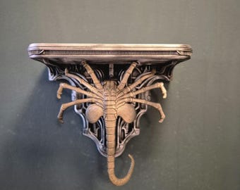 Facehugger xenomorph wall shelf decor gothic wallshelf face hugger – xeno inspired biomechanical