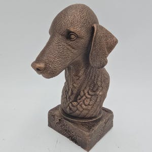 Bust of a bedlington terrier dog statue - home decor dog lover gift him her handpainted ornament