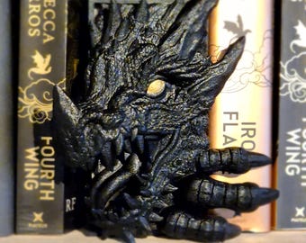 Magical Reading Nook Black Dragon Sculpture - Fairy Tale Decor