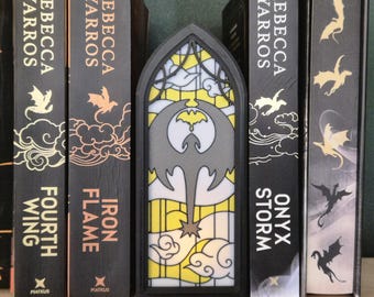 Book Nook The Celestial Dragon – Illuminated Stained Glass with Hidden Storage