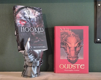 Book holder knight hand - horror fantasy bookshelf decor gift for him gift for her