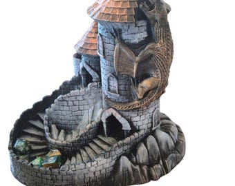 Drache auf Würfelturm - Dungeons & Dragons Zubehör DnD Spiel