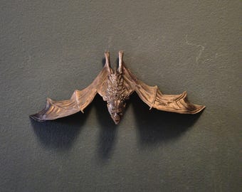 Escultura de murciélago gótico para pared | Decoración ocultista de murciélago colgante | Arte mural barroco oscuro para Halloween | Academia oscura