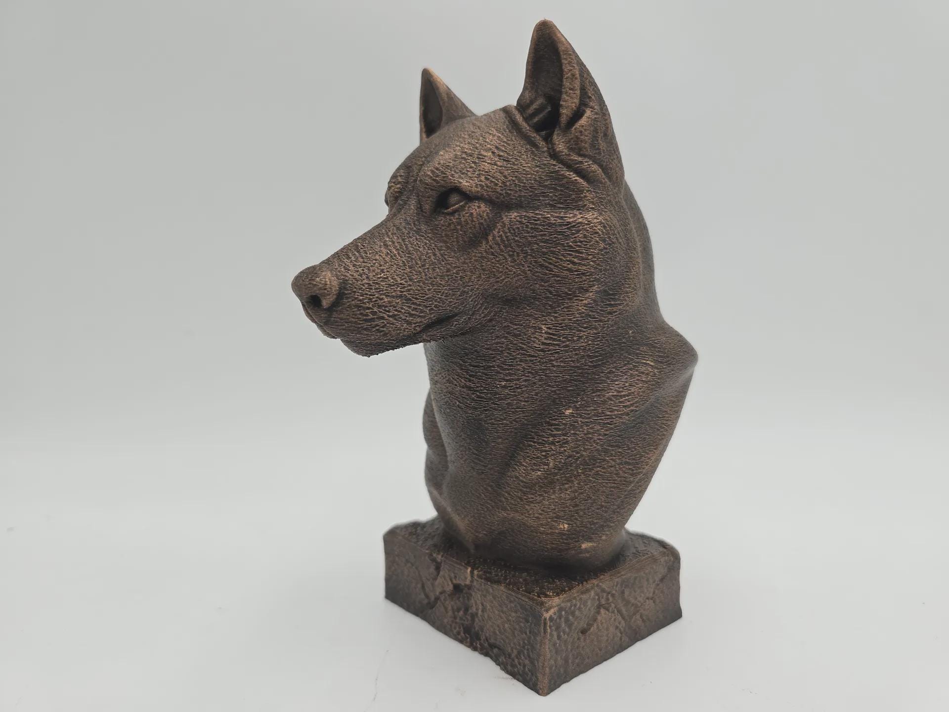 Busto de uma estátua de cachorro Husky - decoração para casa amante de cães ornamento pintado à mão