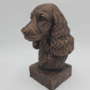 Bust of a cocker spaniel dog statue - home decor dog lover handpainted ornament