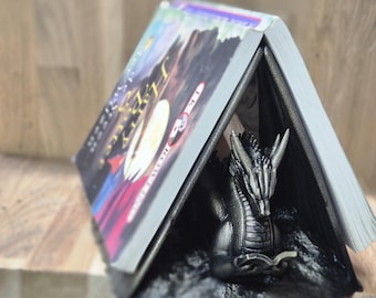 Book holder dragon - fantasy bookshelf decor onyxstorm forthwing lover gift
