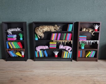 Miniature Bookshelf – Display Cabinet - Book nook bookshelf decor gift for him or her