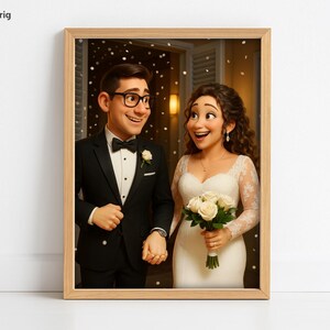 Custom Cartoon Couple Portrait: Anniversary Gift (Digital Print) image 2