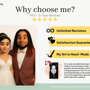 Custom Cartoon Couple Portrait: Anniversary Gift (Digital Print) image 3