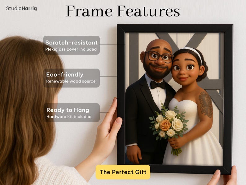 Custom Cartoon Couple Portrait: Anniversary Gift (Digital Print) image 7