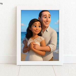 Custom Cartoon Couple Portrait: Anniversary Gift (Digital Print) image 9