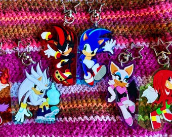 Sonic Zeichen Acryl magnetische Schlüsselanhänger Freunde Paare passend Charms