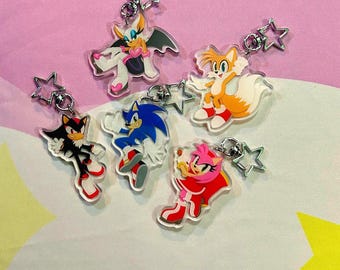 Sonic-Charaktere Acryl-Schlüsselanhänger Shadow Rouge Tails Amy