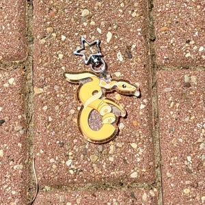 Banana ball python acrylic keychain charm