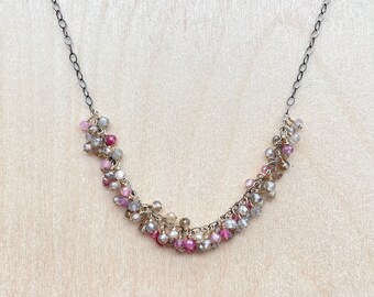 Sapphire Necklace - Mixed Metals - Silver and Gold