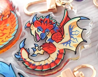 Monster Hunter Keychains Cute Video Game Gift for Friend Backpack Accessory Wallet Keychain Monster Hunter Fan Gift Gamer Keychain Accessory