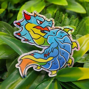 Lagiacrus Monster Hunter Sticker Video Game Gift for Friend Cute Laptop Sticker Car Decal Game Fan Art Birthday Gift Waterbottle Sticker