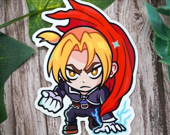 Edward Elric Sticker Full Metal Alchemist Sticker Cool Car Decal Anime Gift for Friend Gift Under 5 Scrapbook Anime Sticker