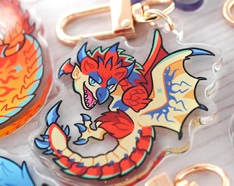 Monster Hunter Keychains Cute Video Game Gift for Friend Backpack Accessory Wallet Keychain Monster Hunter Fan Gift Gamer Keychain Accessory