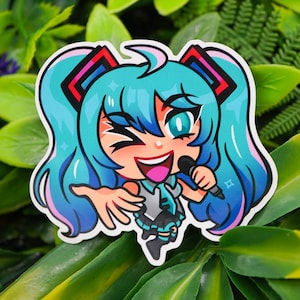 Hatsune Miku Sticker Vocaloid Gift for Friend Cute Laptop Decal Cool Car Sticker Waterbottle Anime Accessory Fun Birthday Gift Miku Fan Art