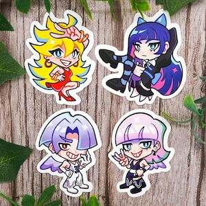Panty & Stocking Stickers Anime Car Decal Cute Laptop Sticker Durable Polyurethane Polyester Stickers Anime Scrapbooking Gift