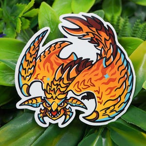 Rey Dau Aufkleber Monster Hunter Wilds Fan Art Geschenk für Freund Wasserflasche Aufkleber Niedliche Auto Aufkleber Monster Hunter Geschenk Scrapbook Sticker