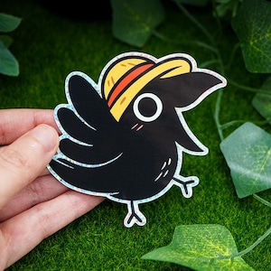 Affe D Luffy One Piece Aufkleber Niedlicher Anime-Aufkleber Krähen-Aufkleber Geschenk für Anime-Liebhaber Vogel Aufkleber Geschenk für Freund Geburtstag Vogel-Liebhaber-Geschenk