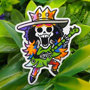 Brook One Piece Aufkleber Anime Geschenk für Freund Niedlicher Auto Aufkleber Wasserflasche Aufkleber One Piece Scrapbook Sticker One Piece Brook Fan Art