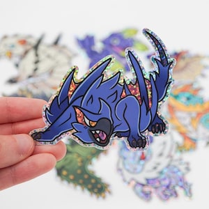 Silverwing Nargacuga Monster Jäger Aufkleber Videospiel Geschenk Niedlich Scrapbook Sticker Auto Aufkleber Laptop Aufkleber Nerdy Geschenk für Freund Fan Geschenk