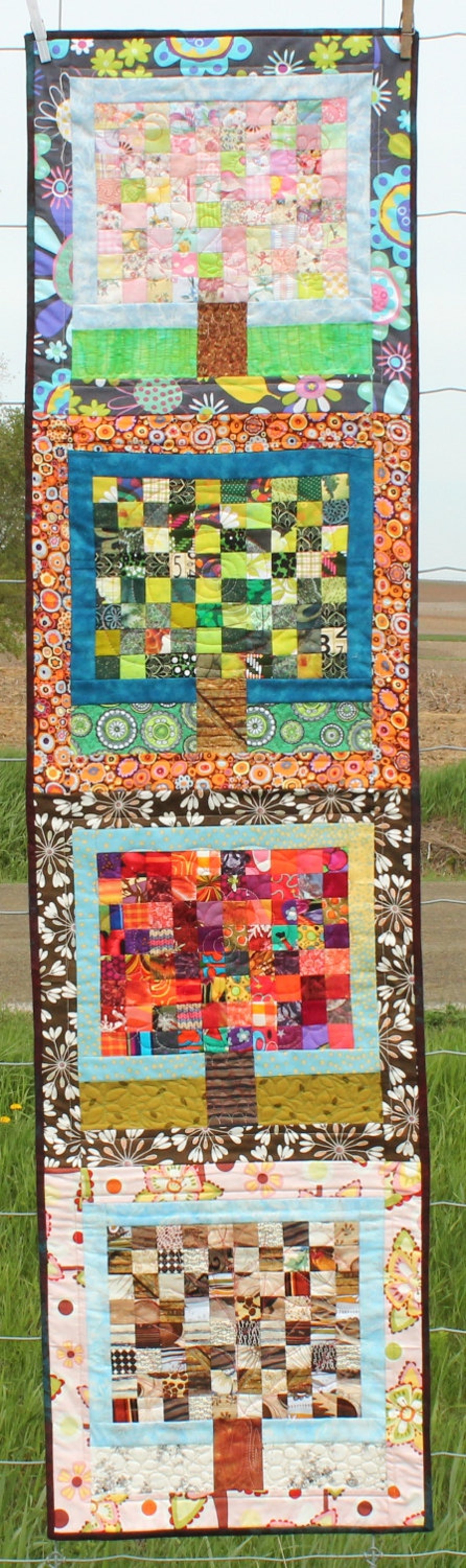 Pattern Four Seasons Postage Tree Quilt How To pdf | Etsy