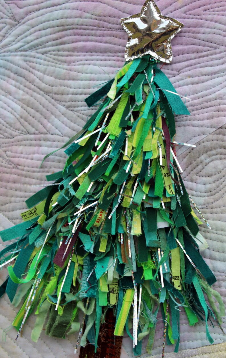 Quilted Wall Art Three Shredded Christmas Pine Trees | Etsy