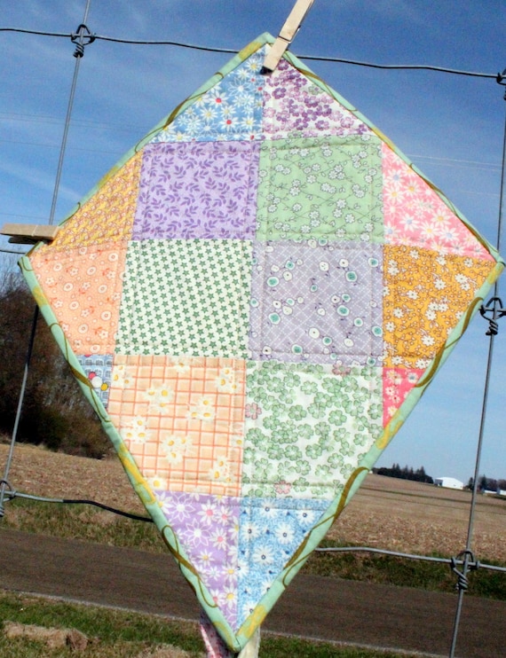 quilted wall art let s go fly a kite checkerboard of etsy