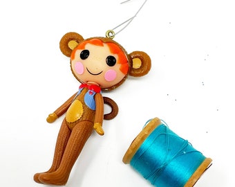 Upcycled Ornament - Lalaloopsy Ace Fender Bender as a monkey