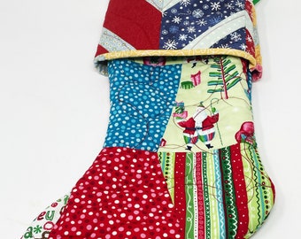 Quilted Christmas Stocking, Holiday Tumblers. C